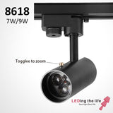 8618-7D Snow, 1-10V Dimmable 7W led focus spotlight track light