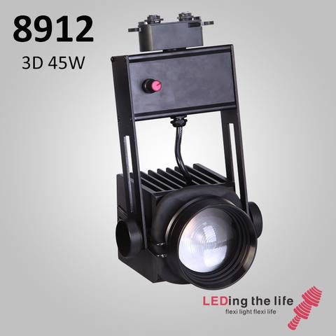 8912 Hasselblad 3D, 45W, 3D-Focusable,  LED Track Focus Spotlight: 0-10V Dimmable,15°~43°
